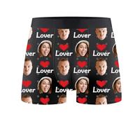 Custom Photo Face Boxer Briefs,Personalised Men's Underwear,Personalized Boxers for Men with Photo Face Valentines Day Gifts for Boyfriend Husband (UK, Alpha, One Size, Regular, Regular, Style 14)