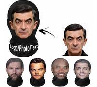 Custom Photo Face Masks Personalized Balaclava Prank Head Masks Mesh Face Cover, Full-Face Breathable Reusable Funny Gift, Cosplay Hood For Hen, Stag, Birthday Party, Halloween (Large(40x24cm))