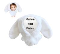 Custom Photo Face Plush Doll, Personalised Plush Toy with Jumpsuit, Customizable Your Face Photo Plush Toy, Decorative Sofa Pillow Gift, DIY Customised for Gifts Christmas, Birthday