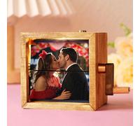Custom Photo Flip Book Frame with Light, Animation Machine Mechanical Hand-cranked Photo Album, Personalized Birthday Anniversary Valentine's Day Gifts Hand Cranked Photo Album for Women Couple