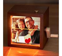 Custom Photo Flip Book with Light Personalised Gifts for Men Women Hand Cranked Picture Frames That Can Play Songs Home Decoration Valentines Anniversary Birthday Gifts for Him Her