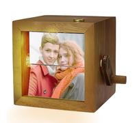 Custom Photo Flip Box with Light, Hand-Cranked Personalized Photo Frame, 8/16 Photos, Gift for Wedding, Birthday, Christmas, Mother's Day