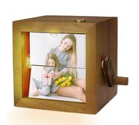 Custom Photo Flipbook Animation Frame, Wooden Hand-Cranked Photo Album - Perfect Personalized Gift for Mom, Dad, Family, Christmas, Anniversary