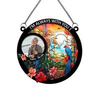 Custom Photo I'm Always With You Memorial Suncatcher,Personalized Name Date Window Hanging Ornament,Sympathy Remembrance Gift for Family Members