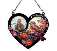 Custom Photo I'm Always With You Memorial Suncatcher,Personalized Name Date Window Hanging Ornament,Sympathy Remembrance Gift for Family Members