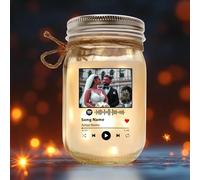 Custom Photo Jar Light with Spotify Song - Personalized Gift for Couples, Family - Wedding, Anniversary or Memorial Light for Women or Men