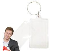 Custom Photo Keychain - 5.8 X 4.1cm Clear Blank Picture Keyring with Heart & Circle Shapes, Personalized Acrylic Bag Pendant for Boys and Girls | Souvenir for Couples Friends Family Travel Memories