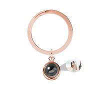 Custom Photo Keychain Personalized Memorial Heart Shape Key Ring Key Chain with Photos Engraved for Women Valentine’s Day Gifts Custom Heart Projection Photo Keychain (rose gold-2,1PCS)