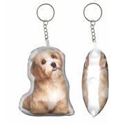 Custom Photo Keychain with Pet Picture, Dog or Cat, Personalized Stuffed Animal Gift