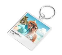 Custom Photo Keyring - Personalised Acrylic Picture Keychain with Text