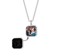 Custom Photo Magic Necklace with Hidden Picture - Temperature Sensing Color Changing Personalised Picture Necklace for Women & Men - Perfect Christmas or Birthday Gift