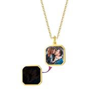 Custom Photo Magic Necklace with Hidden Picture, Temperature Sensing Color Changing Personalised Picture Necklace for Women, Men - Perfect Christmas, Birthday Gift