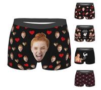 Custom Photo Mens Boxers Personalised Boxers For Men Funny Boxer Shorts Romantic Couple Shorts With Face On Customized Birthday Gifts For Boyfriends Husband Jokey Snug-Fit Briefs For Valentine