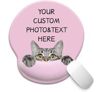 Custom Photo Mouse Pad with Wrist Support, Personalised Mouse Mat with Photo Logo Text, Customised Mouse Pad Computer Desk Pad, Ergonomic Mousepad for Office Home Gaming Computer Laptop (Style 2)