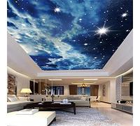 Custom Photo Mural Starry Sky Clouds Stars Ceiling Self Adhesive Wallpaper 3D Living Room Bedroom KTV Bar Ceiling -430 * 300cm