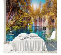 Custom Photo Murals 3D Landscape Wallpapers Nature Painting Walls Papers with Tree River Pictures for Living Room TV Home Decor -450X300CM