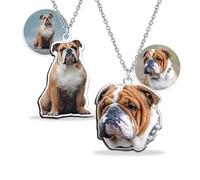 Custom Photo Necklace - Personalized Pet Memorial Pendant with High-Definition Image | 4cm Keepsake for Portraits (Gold)
