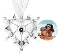 Custom Photo Ornament for Christmas Tree Personalised Decoration with Picture Inside Hanging Sacred Heart Projection Pendant 2025 New Home Decor for Xmas Party Memorial Gifts for Family