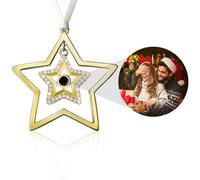 Custom Photo Ornament for Christmas Tree Personalised Decoration with Picture Inside Hanging Star Projection Pendant 2025 New Home Decor for Xmas Party Memorial Gifts for Family