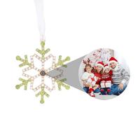 Custom Photo Ornament for Christmas Tree,Personalized Christmas Hanging Snowflake Projection Pendant with Picture Inside,Snowflake Photo Ornament,Memorial Decoration Gifts for Family/Friends/Couples