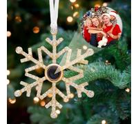 Custom Photo Ornament for Christmas Tree,Personalized Christmas Hanging Snowflake Projection Pendant with Picture Inside,Hanging Snowflake Photo Projection Ornament,Memorial Gifts for Family Xmas1