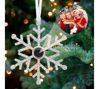 Custom Photo Ornament for Christmas Tree,Personalized Christmas Hanging Snowflake Projection Pendant with Picture Inside,Hanging Snowflake Photo Projection Ornament,Memorial Gifts for Family Xmas1