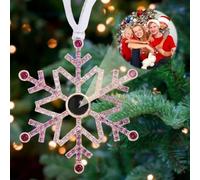 Custom Photo Ornament for Christmas Tree,Personalized Christmas Hanging Snowflake Projection Pendant with Picture Inside,Hanging Snowflake Photo Projection Ornament,Memorial Gifts for Family Xmas1