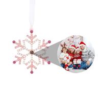 Custom Photo Ornament for Christmas Tree,Personalized Christmas Hanging Snowflake Projection Pendant with Picture Inside,Snowflake Photo Ornament,Memorial Decoration Gifts for Family/Friends/Couples