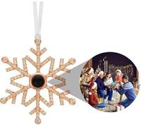 Custom Photo Ornament for Christmas Tree,Personalized Christmas Ornaments with Picture Inside,Hanging Snowflake Projection Pendant,Hanging Home Decor for Xmas Party Gifts for Family/Friends/Couples