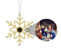 Custom Photo Ornament for Christmas Tree Personalized Decoration with Picture Inside Hanging Snowflake Projection Pendant 2024 New Home Decor for Xmas Party Memorial Gifts