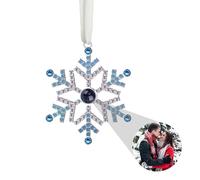 Custom Photo Ornament for Christmas Tree Personalized Hanging Snowflake Projection Pendant Christmas Decoration with Picture Inside Photo Ornament Gifts for Family Home Decor Xmas Party