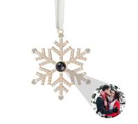 Custom Photo Ornament for Christmas Tree Personalized Hanging Snowflake Projection Pendant Christmas Decoration with Picture Inside Photo Ornament Gifts for Family Home Decor Xmas Party