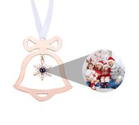 Custom Photo Ornament for Christmas Tree,Personalized Snowflake Projection Drop Pendant with Picture Inside,Hanging Home Decor for Xmas Party Gifts for Family/Friends/Couples (Xmas bell-Rose golden)