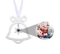 Custom Photo Ornament for Christmas Tree,Personalized Snowflake Projection Drop Pendant with Picture Inside,Hanging Home Decor for Xmas Party Gifts for Family/Friends/Couples (Xmas bell-Silvery)