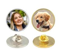 Custom Photo Pin Badge - 2.5 cm Metal Lapel Pin - Personalised Picture Small Special Keepsake for Weddings, Birthdays, Funerals and Events