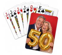 Custom Photo Playing Cards, Personalised Back, Classic 54-Card Pack | Traditional card faces and one matching photo on all backs, with 52 suited cards and 2 Jokers for games together.