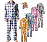 Custom Photo Pyjama - Personalised Face Print Pajama Set for Couples & Families - Gifts for Christmas, Valentine's, Halloween, Birthdays Multicolor
