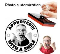 Custom Photo Stamp - Personalized 'Approved with a Smile' Design | Unique Custom Face Stamp for Office, Documents, and Crafts | Fun and Personalized Stamping Tool