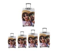 Custom Photo Suitcase Cover, Personalised Picture Travel Luggage Cover, Customizable Photos Double-Sided Personalized Luggage Protector, Washable Baggage Cover for Travel Gifts (White-S (18-21in))