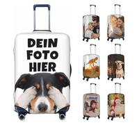 Custom Photo Suitcase Cover, Personalised Picture Travel Luggage Cover,Customize Your Photo Text Logo Name Elastic Baggage Covers Washable Suitcase Sleeve Protector for Women Men