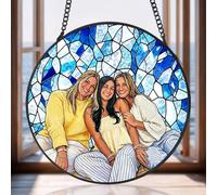 Custom Photo Suncatcher Indoor Stained Glass Window Hanging - Outdoor Window Hanging Decoration - Sun Catcher Home Decor Father's Day Birthday Gifts for Women, Men, Mom