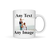 Custom Photo & Text Mug - Personalized Coffee Mug 11oz Ceramic Cup, Add Your Picture or Logo, Customised Gift for Men, Women, Mom, Dad, Friends, Birthday, Christmas, Anniversary