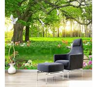 Custom Photo Wallpaper Green Big Tree Forest Nature Landscape Large Murals Wallpaper Wall Painting Modern Mural