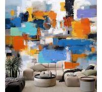 Custom Photo Wallpaper Mural 138 x 101 inch (W x H), 3D Panoramic Custom Light Grey Wallpaper Mural - Modern Elegant Bold Artistic Non-Woven Poster Decoration for Bedroom Living Room