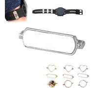 Custom Photo Watch Band Charm,Personalized Magic Band Locks with Photo,Personalized Picture Watch Accessories for Women Men,Round, Heart, Square Shapes with 3 Colors Available (Silver Rectangular)