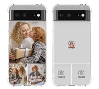 Custom Photos Case for Google Pixel 6, Design Your Own Personalized Pictures Collage Phone Case, Customized Gift for Family Friends, Slim Soft TPU Thin Cover with Airbags, Transparent Clear