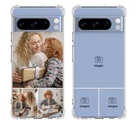 Custom Photos Case for Google Pixel 8 Pro, Design Your Own Personalized Pictures Collage Phone Case, Customized Gift for Family Friends, Slim Soft TPU Thin Cover with Airbags, Transparent Clear