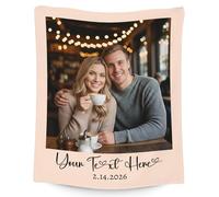 Custom Picture Blanket Gifts for Her or Him - Personalised Valentine’s Day Anniversary Throw for Couples Wife Husband (4 Sizes)