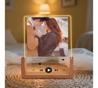 Custom Picture Frames with Photo, Customized Photo Frame with Night Light, Personalized Picture Frame, Personalized Anniversary Birthday Gifts for Women Men Him Her Girlfriend Boyfriend Couples (Style
