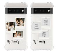 Custom Pictures Case for Google Pixel 6 Pro 6.7 inch, Add Your Own Personalized Collage Photos, Customized Shockproof Protective Clear Phone Cover, Not-Yellowing, Soft Flexible TPU, Transparent